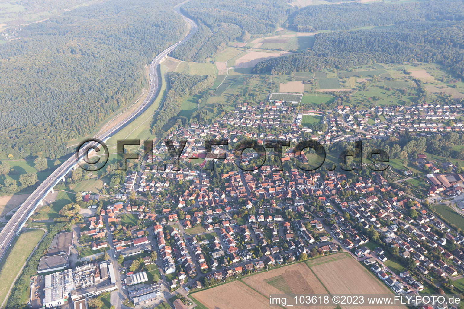 Darmsbach im Bundesland Baden-Württemberg, Deutschland aus der Luft