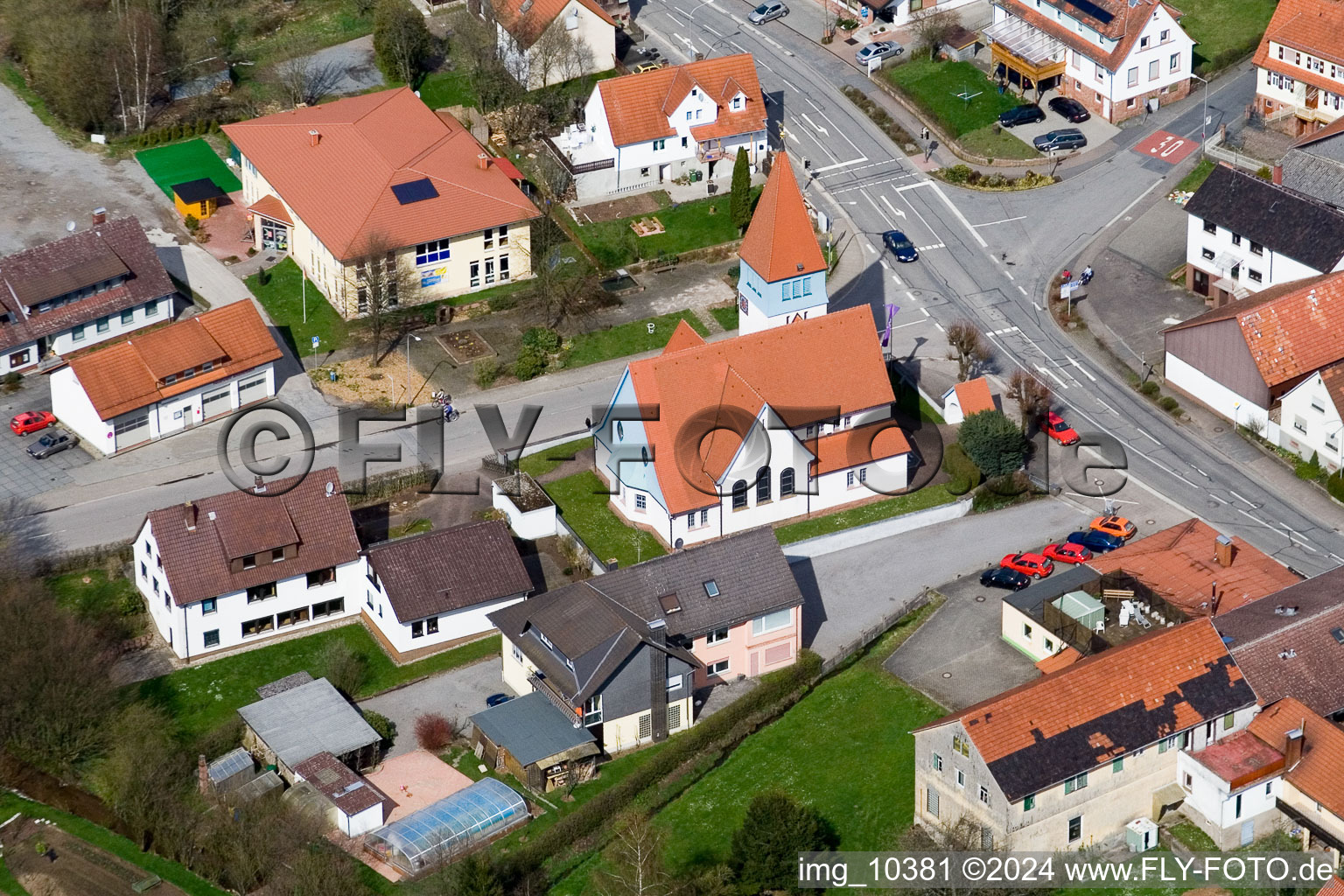 Ortsteil Affolterbach in Wald-Michelbach im Bundesland Hessen, Deutschland aus der Drohnenperspektive