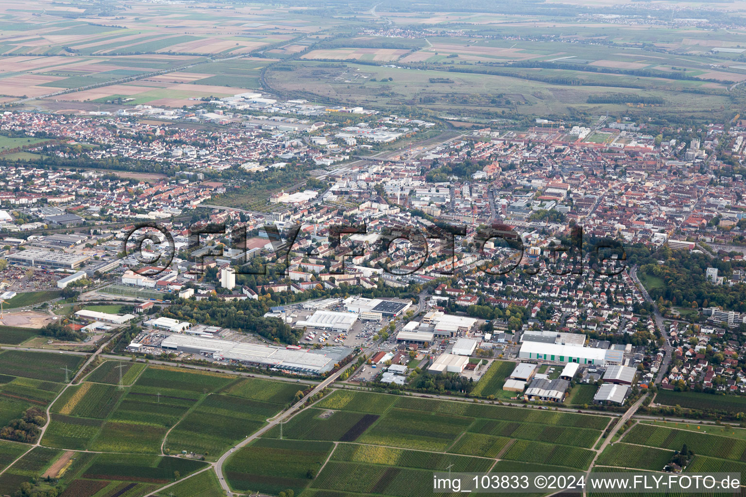 Landau-Nord in Landau in der Pfalz im Bundesland Rheinland-Pfalz, Deutschland aus der Luft