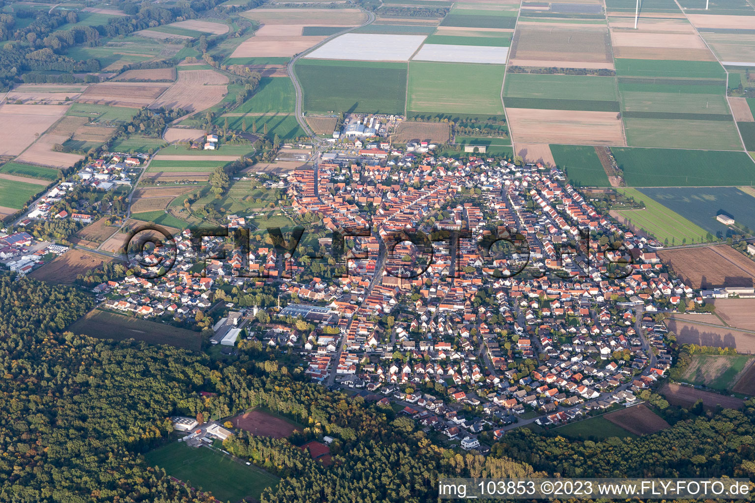 Harthausen im Bundesland Rheinland-Pfalz, Deutschland aus der Luft