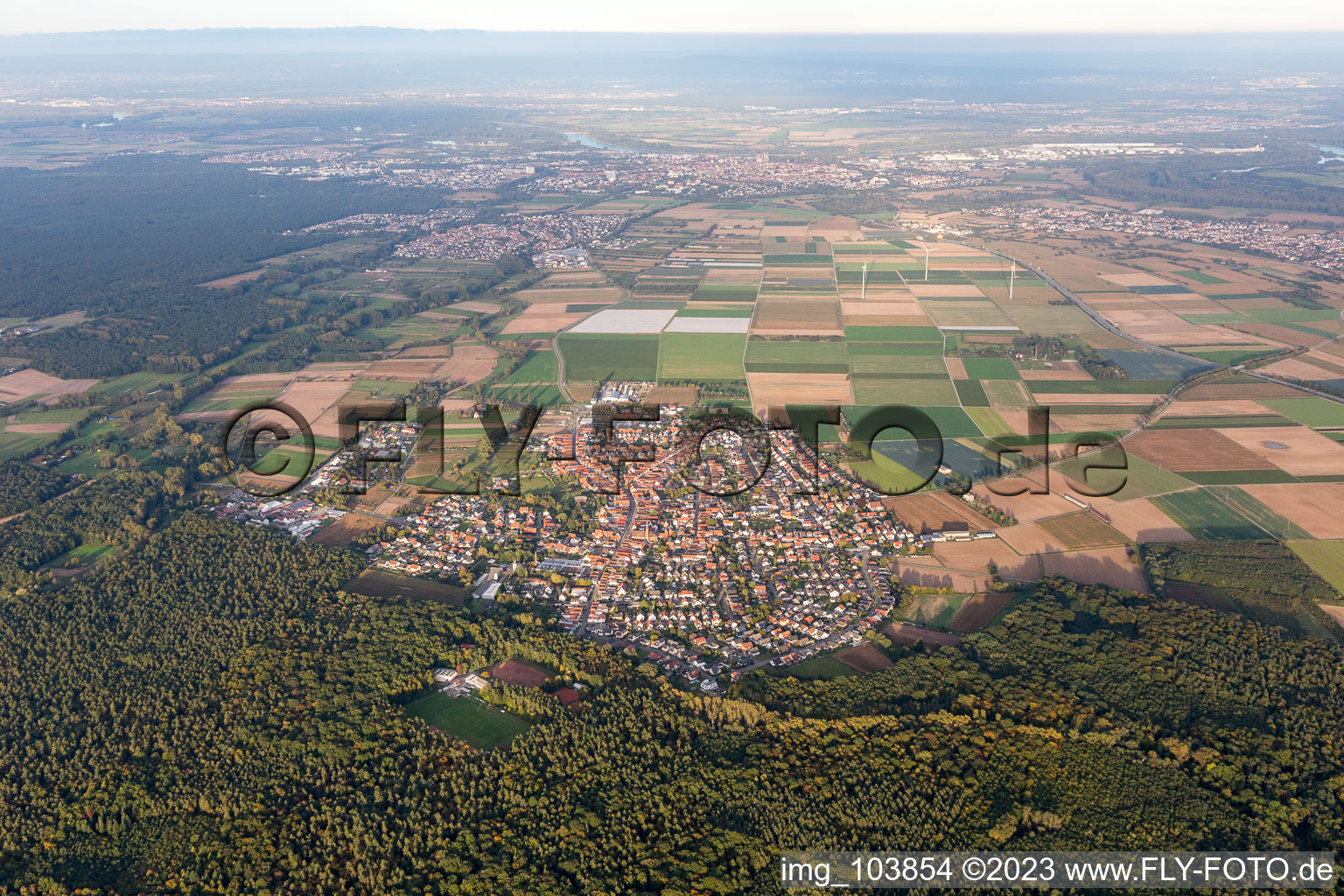 Harthausen im Bundesland Rheinland-Pfalz, Deutschland von oben gesehen