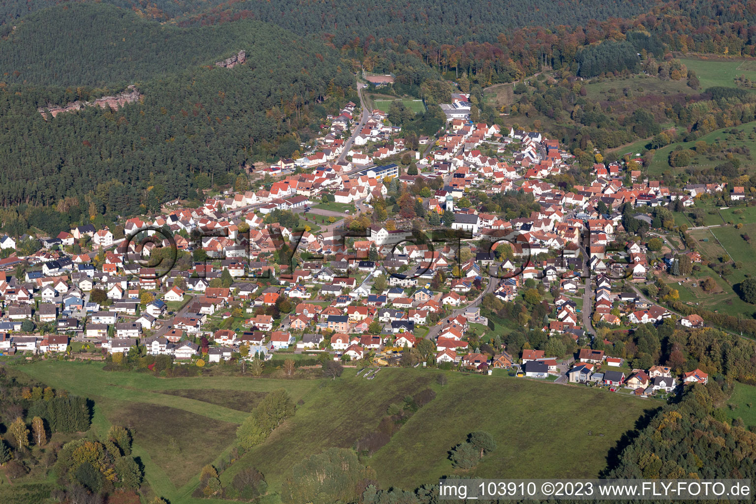 Luftbild von Busenberg im Bundesland Rheinland-Pfalz, Deutschland