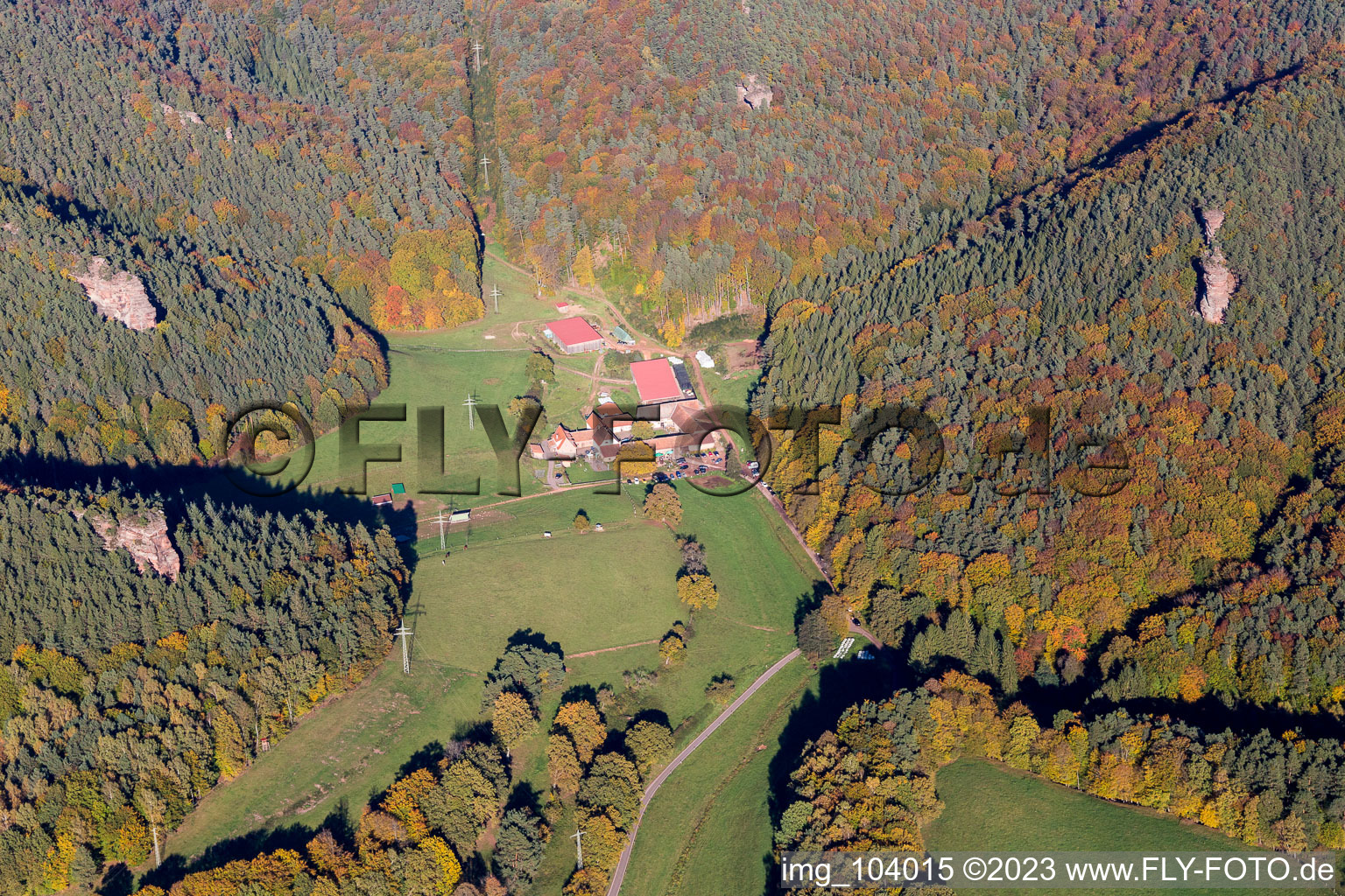 Luftbild von Bärenbrunnerhof in Busenberg im Bundesland Rheinland-Pfalz, Deutschland