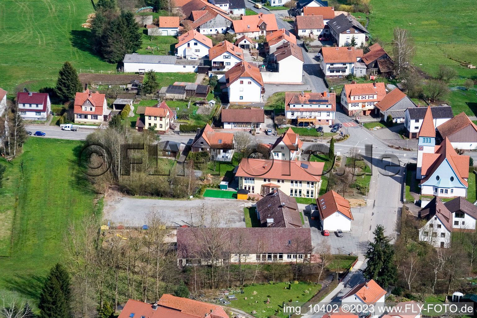 Affolterbach im Bundesland Hessen, Deutschland von der Drohne aus gesehen