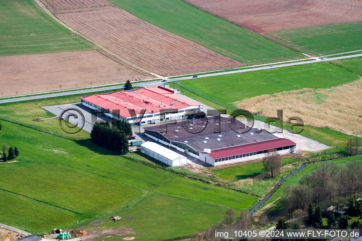 Schrägluftbild von Affolterbach im Bundesland Hessen, Deutschland