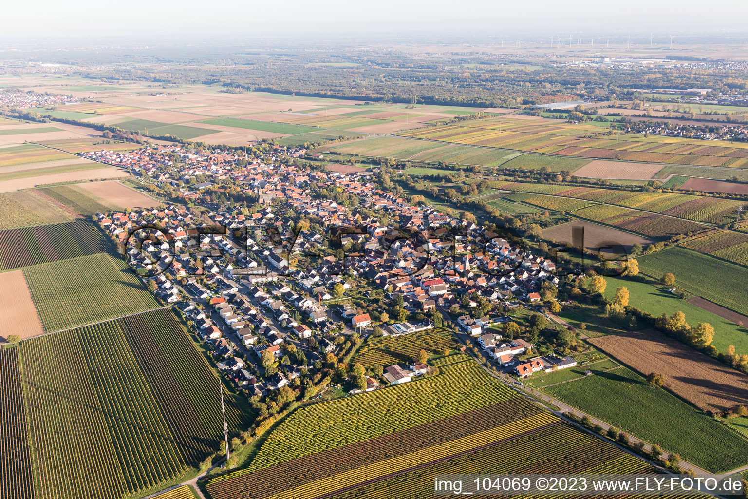 Drohnenbild von Essingen im Bundesland Rheinland-Pfalz, Deutschland
