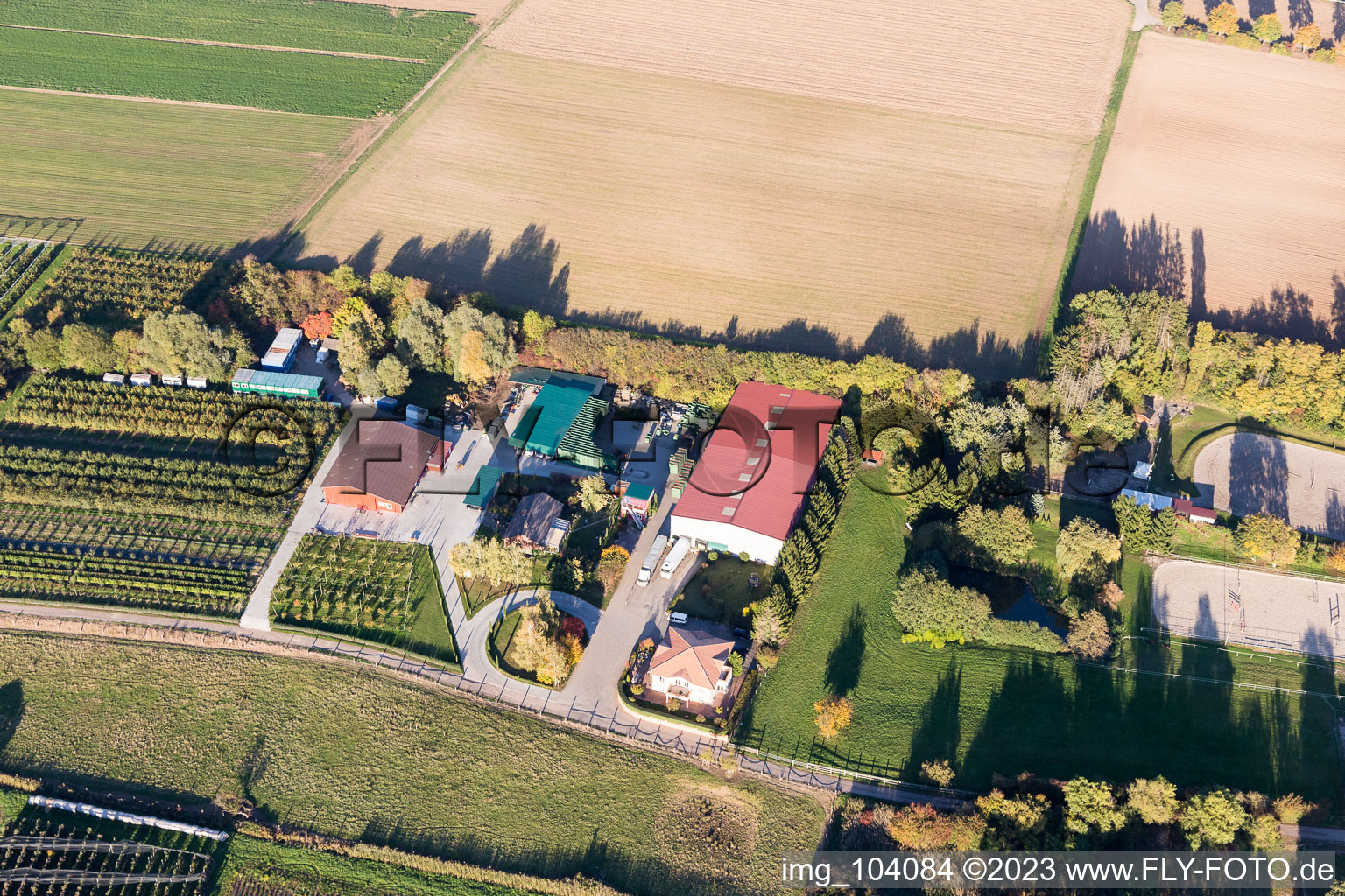 Ortsteil Herxheim in Herxheim bei Landau/Pfalz im Bundesland Rheinland-Pfalz, Deutschland von der Drohne aus gesehen