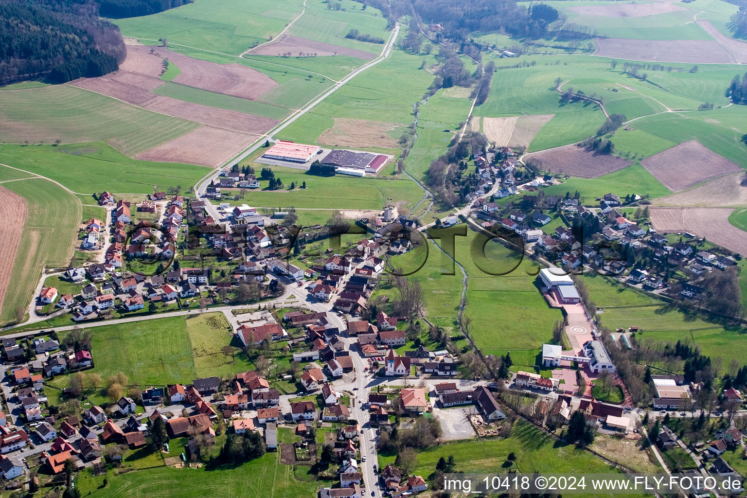 Dorf - Ansicht im Ortsteil Affolterbach in Wald-Michelbach im Bundesland Hessen, Deutschland
