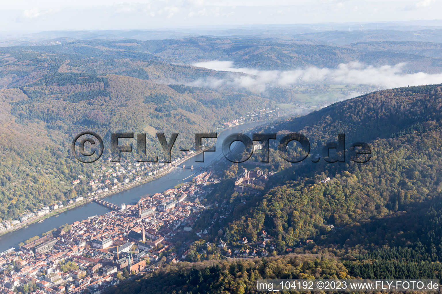 Luftbild von Ortsteil Kernaltstadt in Heidelberg im Bundesland Baden-Württemberg, Deutschland