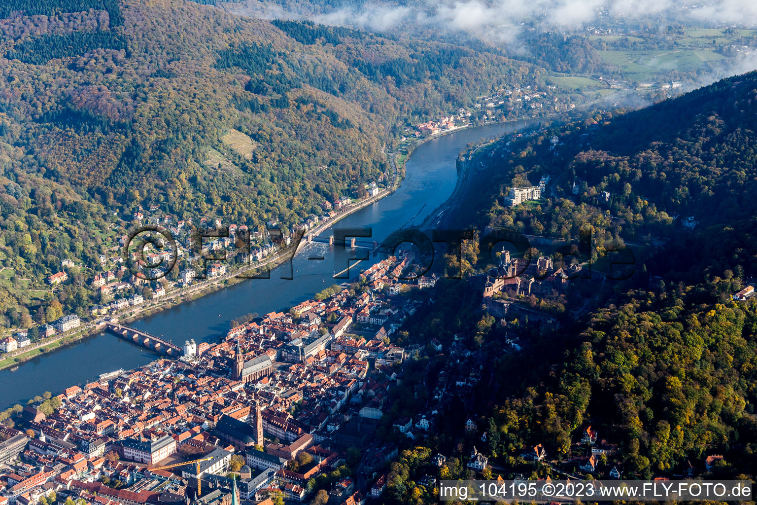 Luftaufnahme von Ortsteil Kernaltstadt in Heidelberg im Bundesland Baden-Württemberg, Deutschland