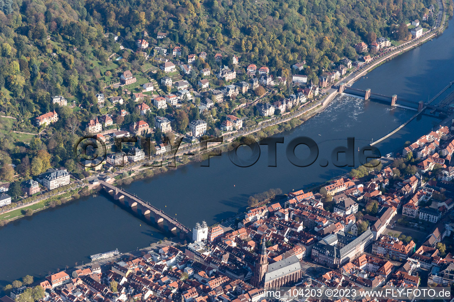 Alte Brücke, Ziegelhäuser Landstr im Ortsteil Neuenheim in Heidelberg im Bundesland Baden-Württemberg, Deutschland