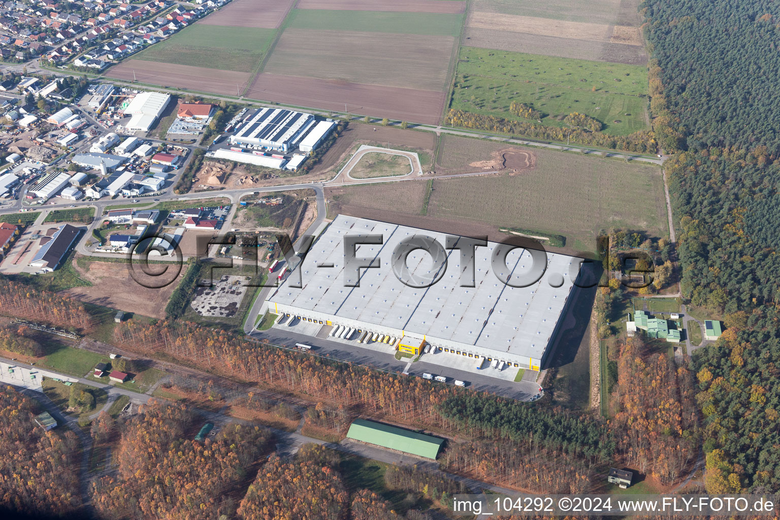 Drohnenbild von Bellheim im Bundesland Rheinland-Pfalz, Deutschland