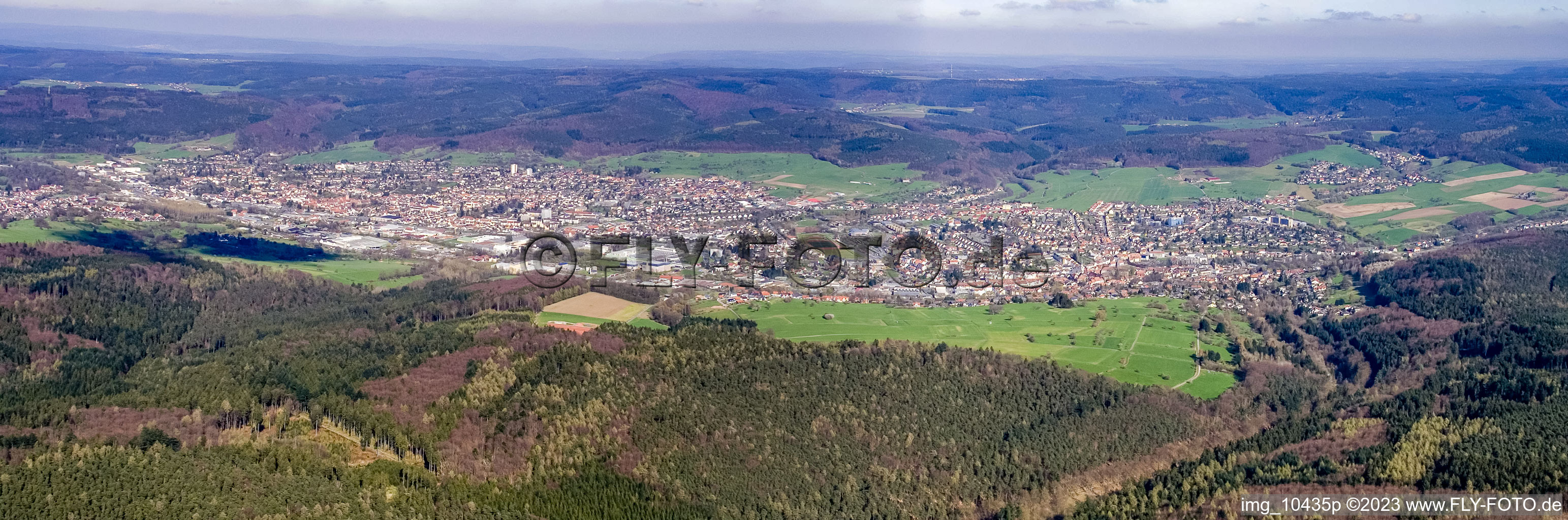 Panorama Michelstadt und Erbach im Bundesland Hessen, Deutschland