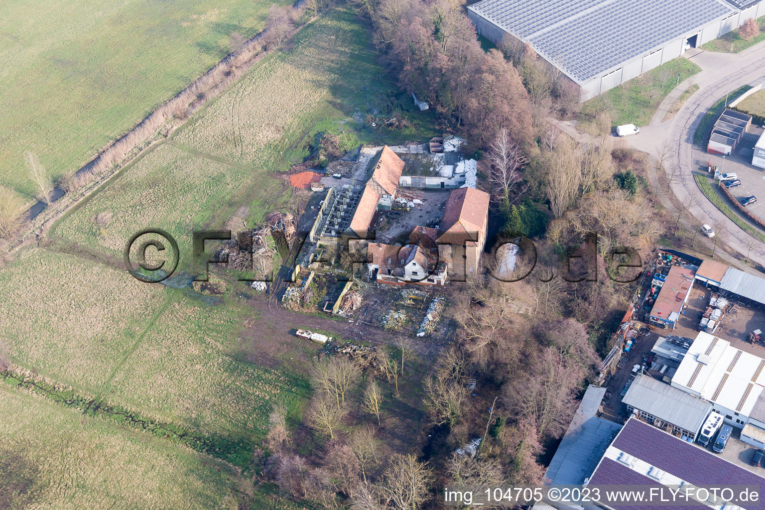 Minderslachen, Gewerbegebiet Horst in Kandel im Bundesland Rheinland-Pfalz, Deutschland aus der Luft betrachtet