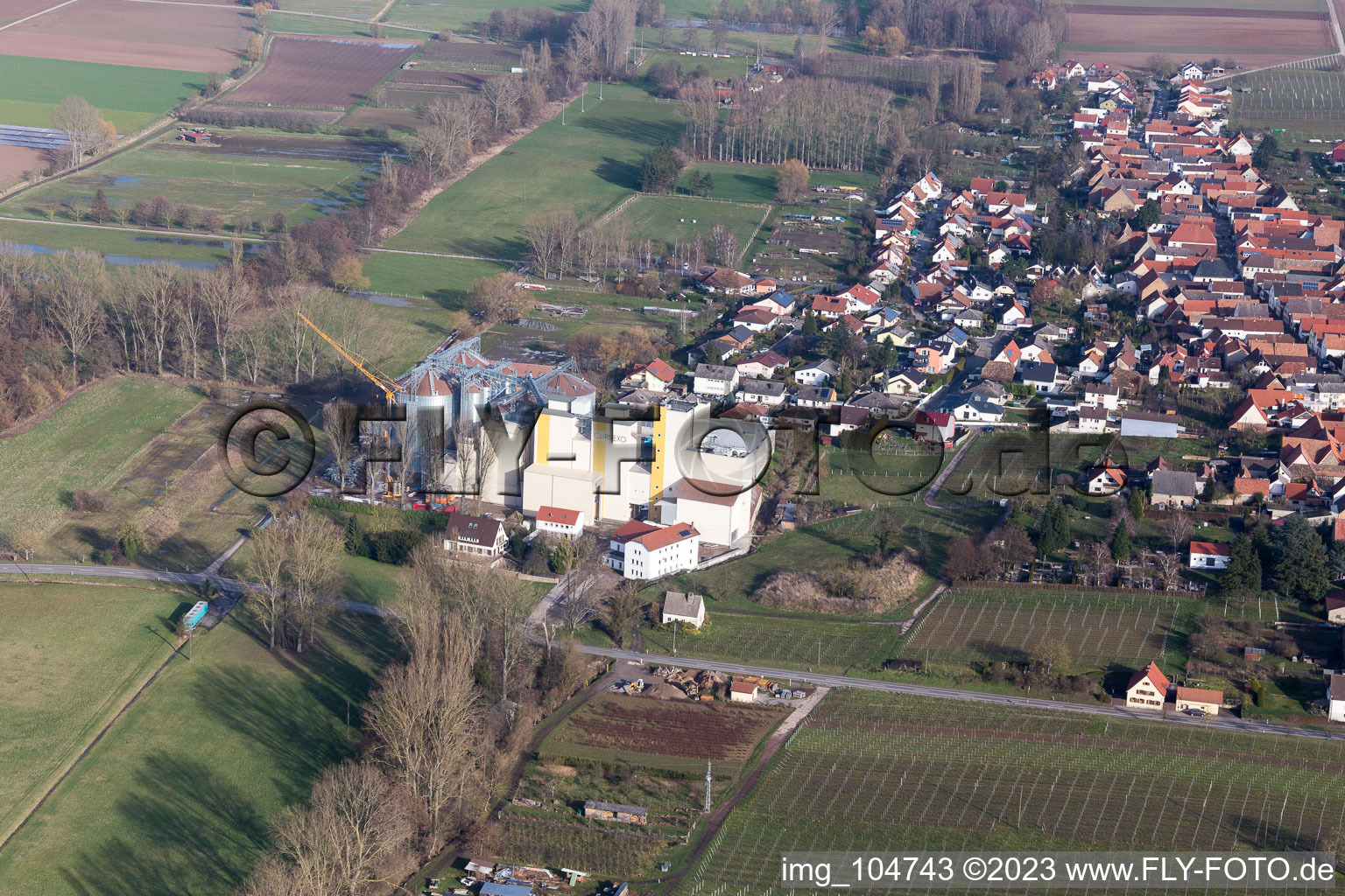 Freimersheim im Bundesland Rheinland-Pfalz, Deutschland aus der Drohnenperspektive
