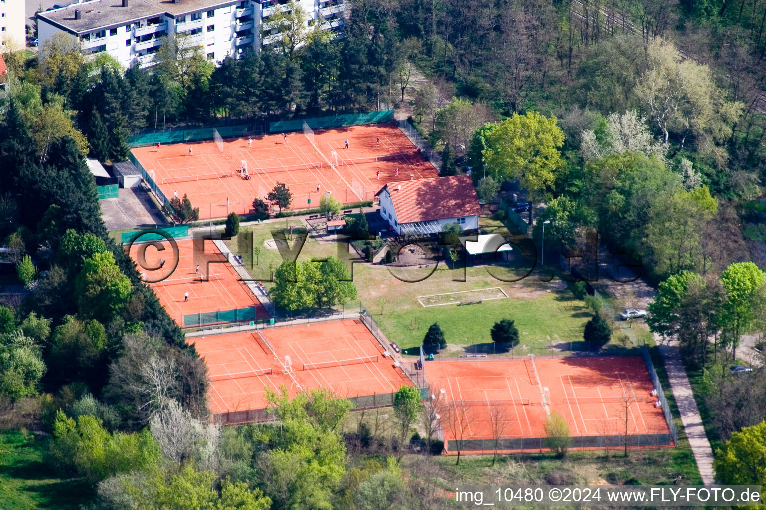 Luftbild von Tennisclub in Jockgrim im Bundesland Rheinland-Pfalz, Deutschland