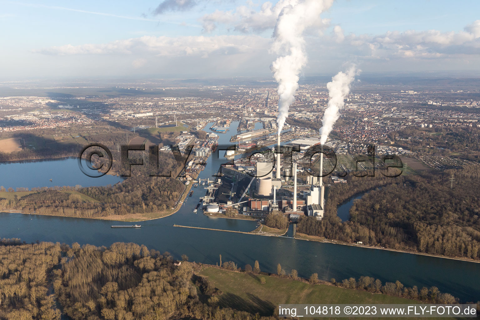 Luftbild von Karlsruhe-Rheinhafen im Ortsteil Daxlanden im Bundesland Baden-Württemberg, Deutschland
