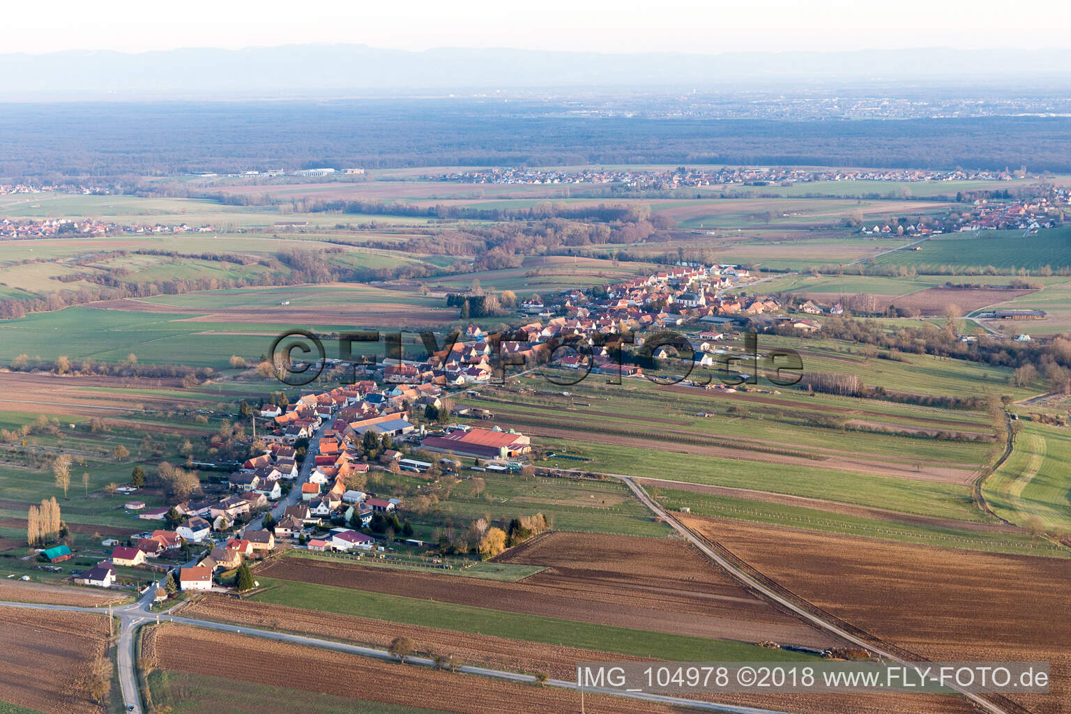 Forstheim im Bundesland Bas-Rhin, Frankreich aus der Luft betrachtet