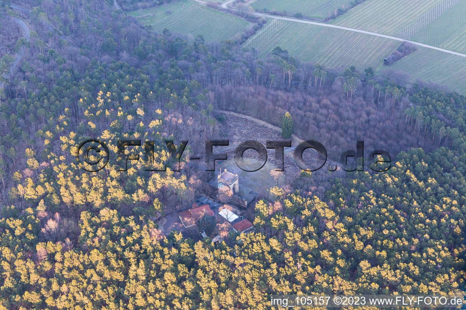 Luftbild von Edenkoben, Friedensdenkmal im Bundesland Rheinland-Pfalz, Deutschland