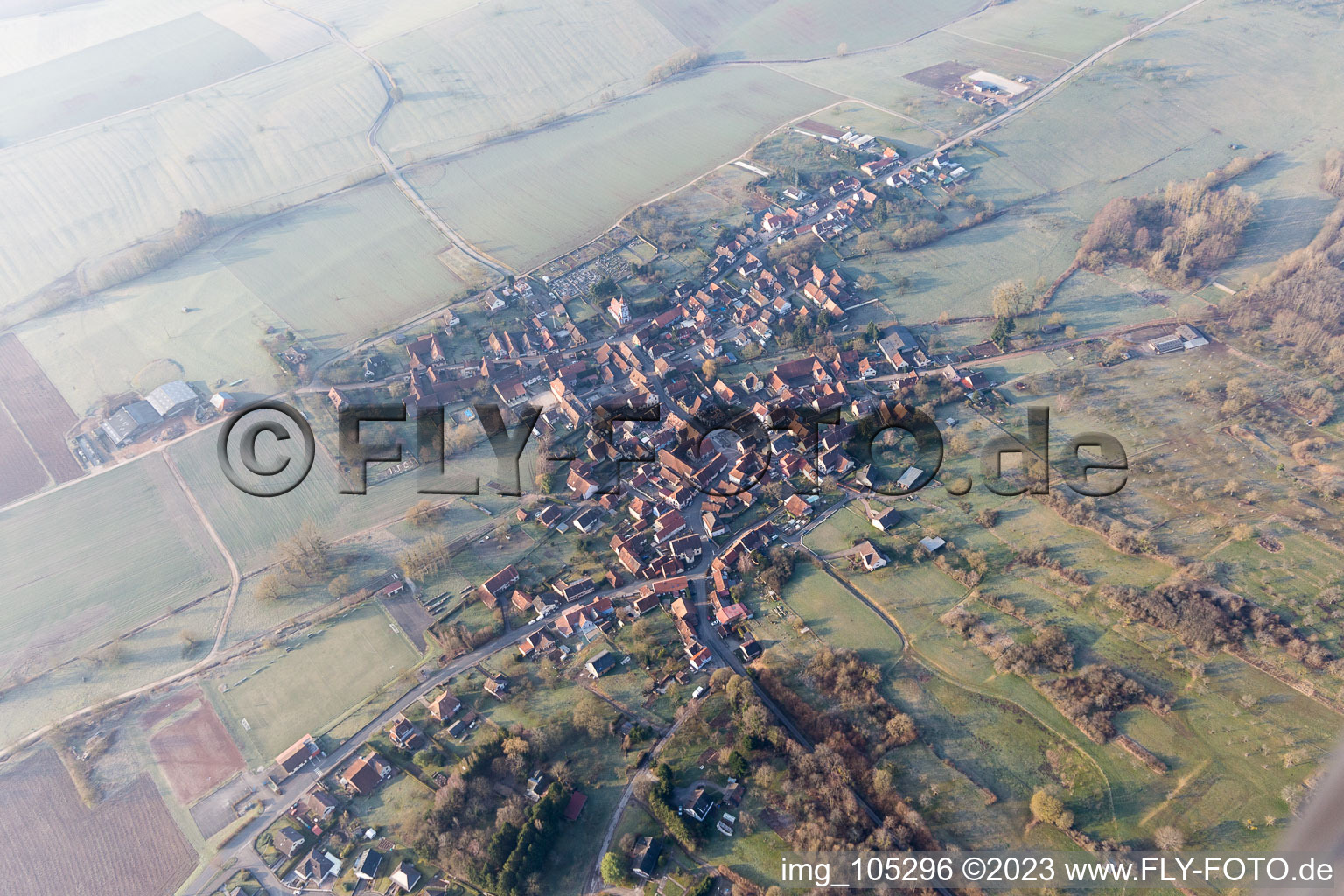 Luftbild von Weinbourg im Bundesland Bas-Rhin, Frankreich