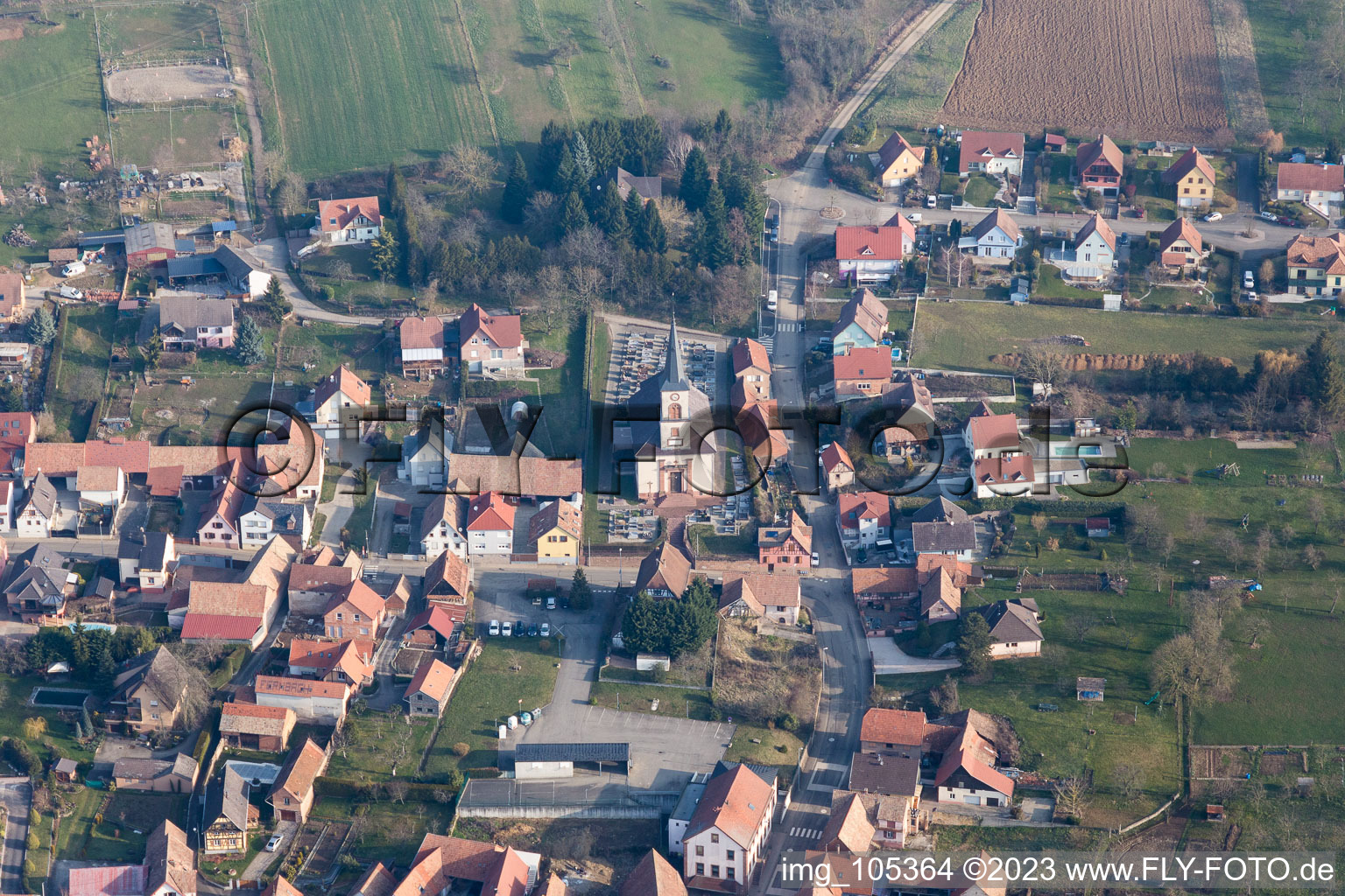 Luftbild von Morschwiller im Bundesland Bas-Rhin, Frankreich