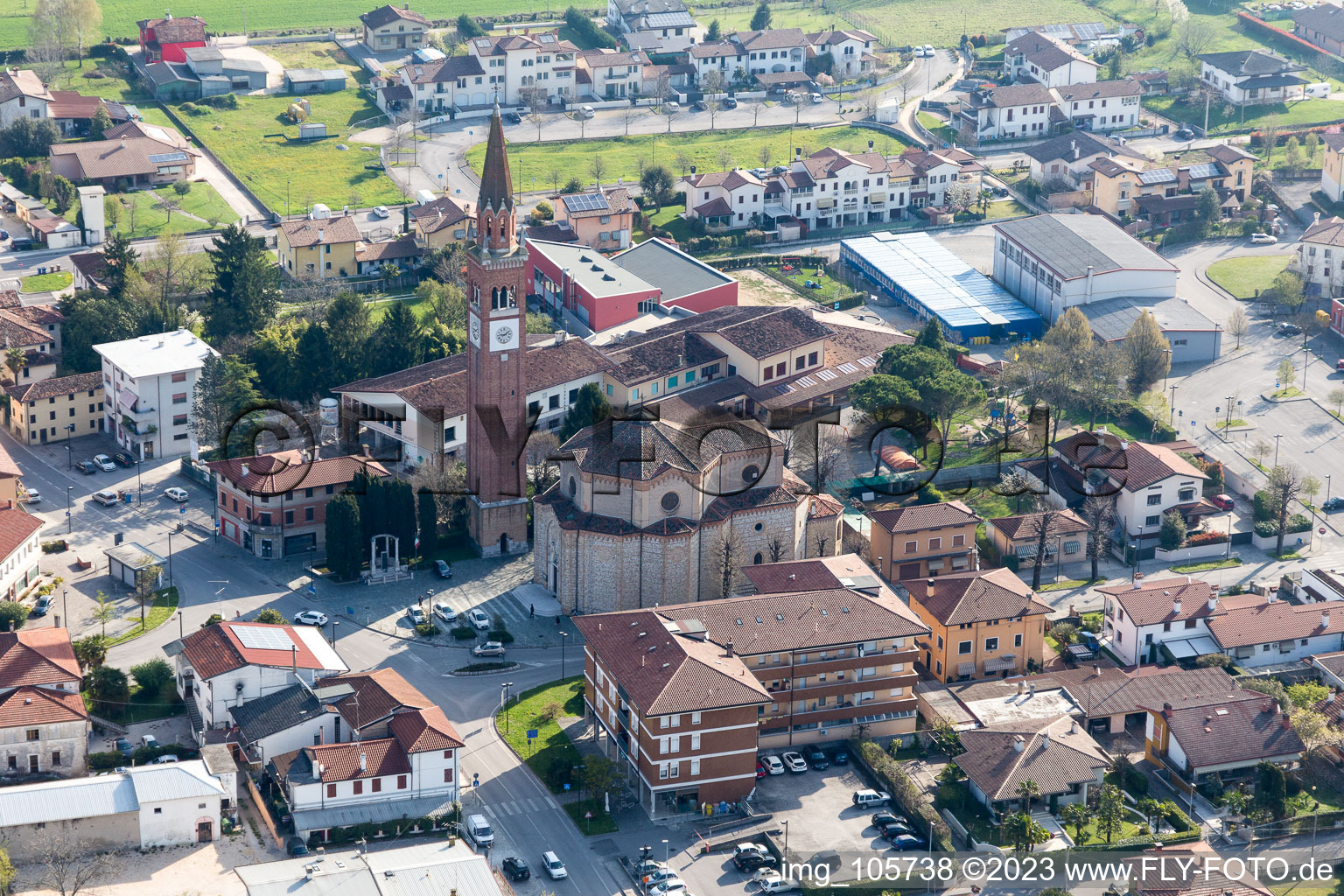 Luftbild von Fiume Veneto im Bundesland Friaul-Julisch Venetien, Italien