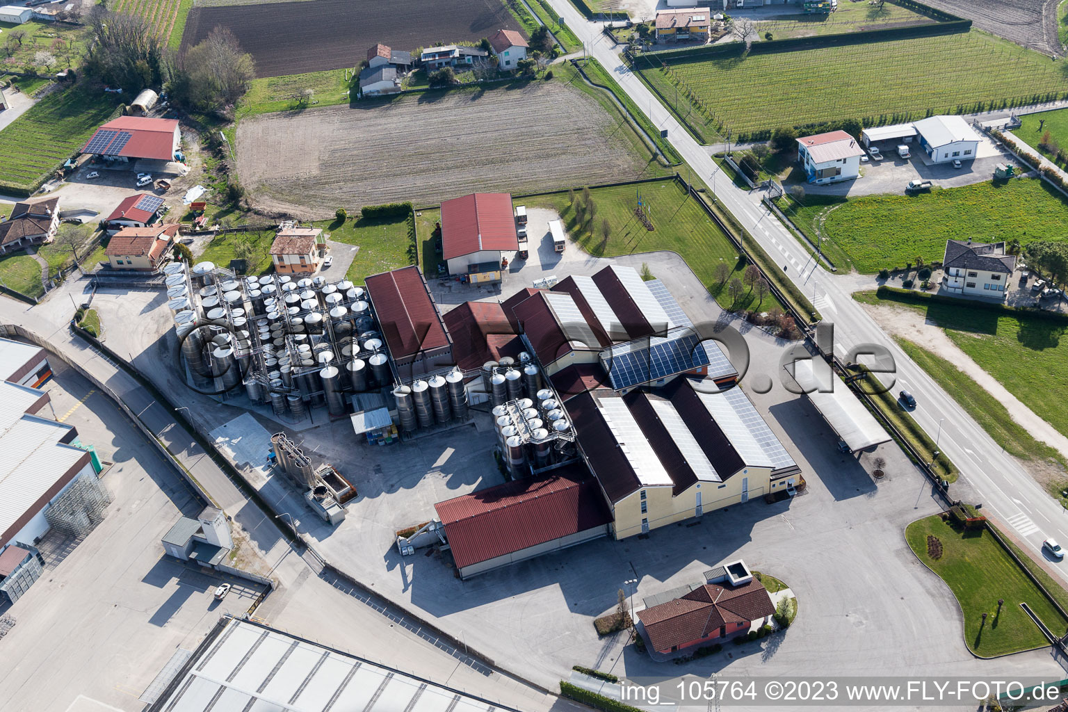 Luftbild von Rauscedo-Domanins im Bundesland Friaul-Julisch Venetien, Italien