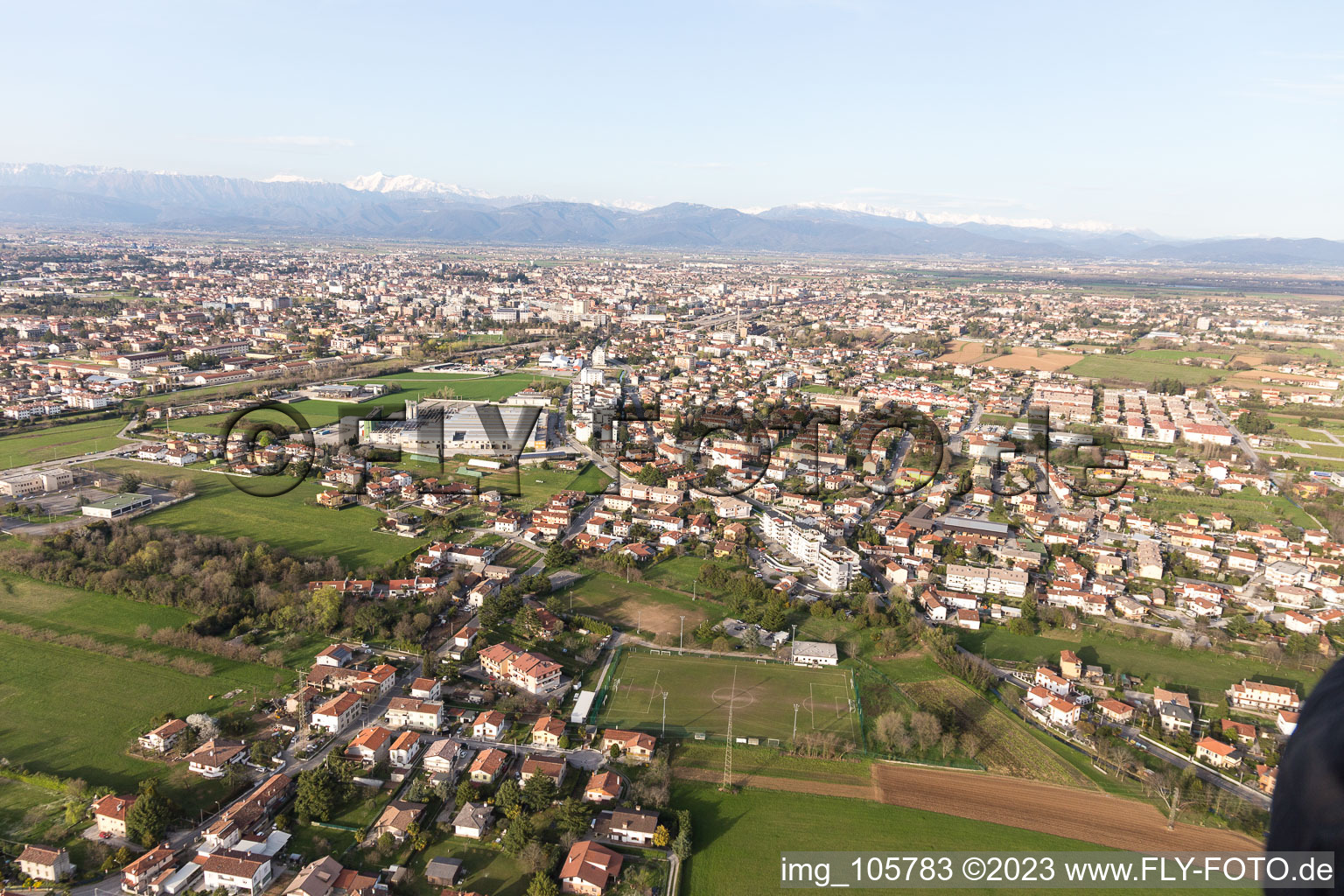 Luftbild von Basaldella im Bundesland Friaul-Julisch Venetien, Italien