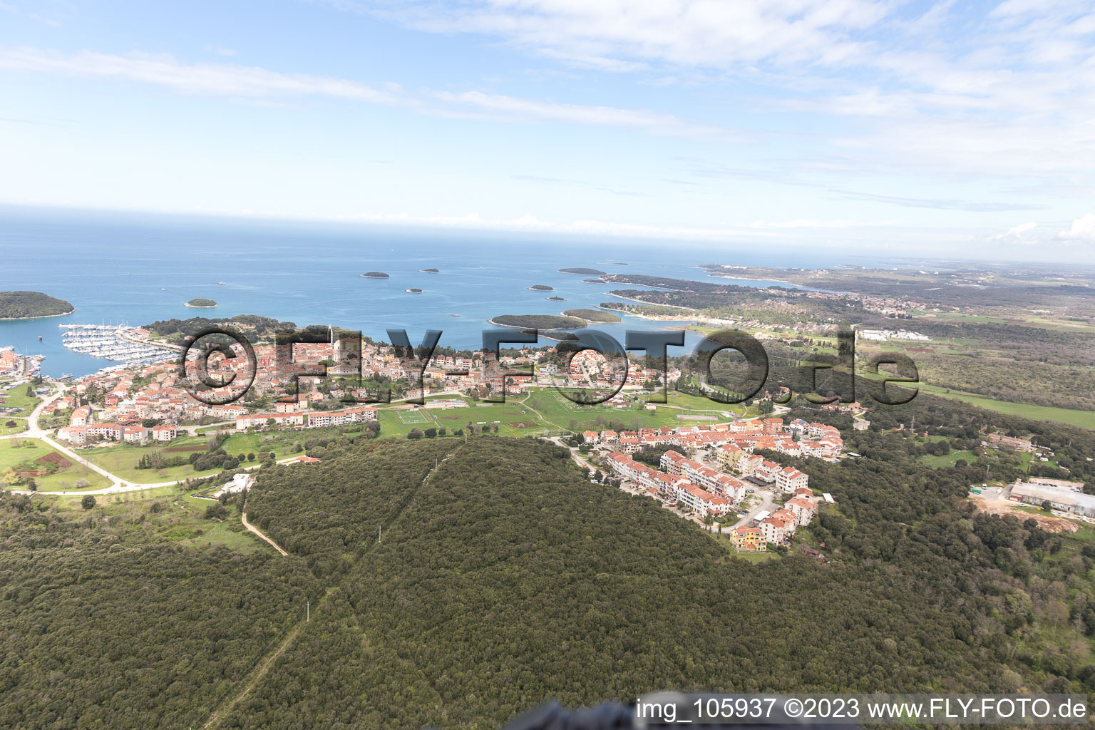 Luftaufnahme von Vrsar im Bundesland Istria, Kroatien