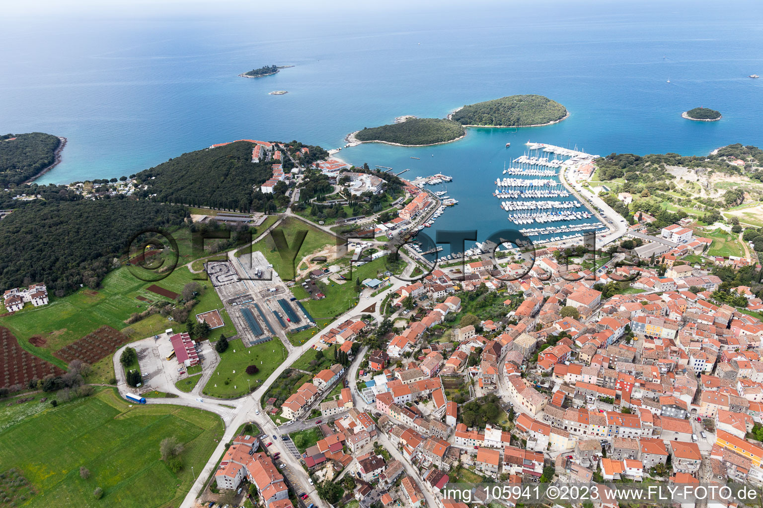 Vrsar im Bundesland Istria, Kroatien aus der Luft