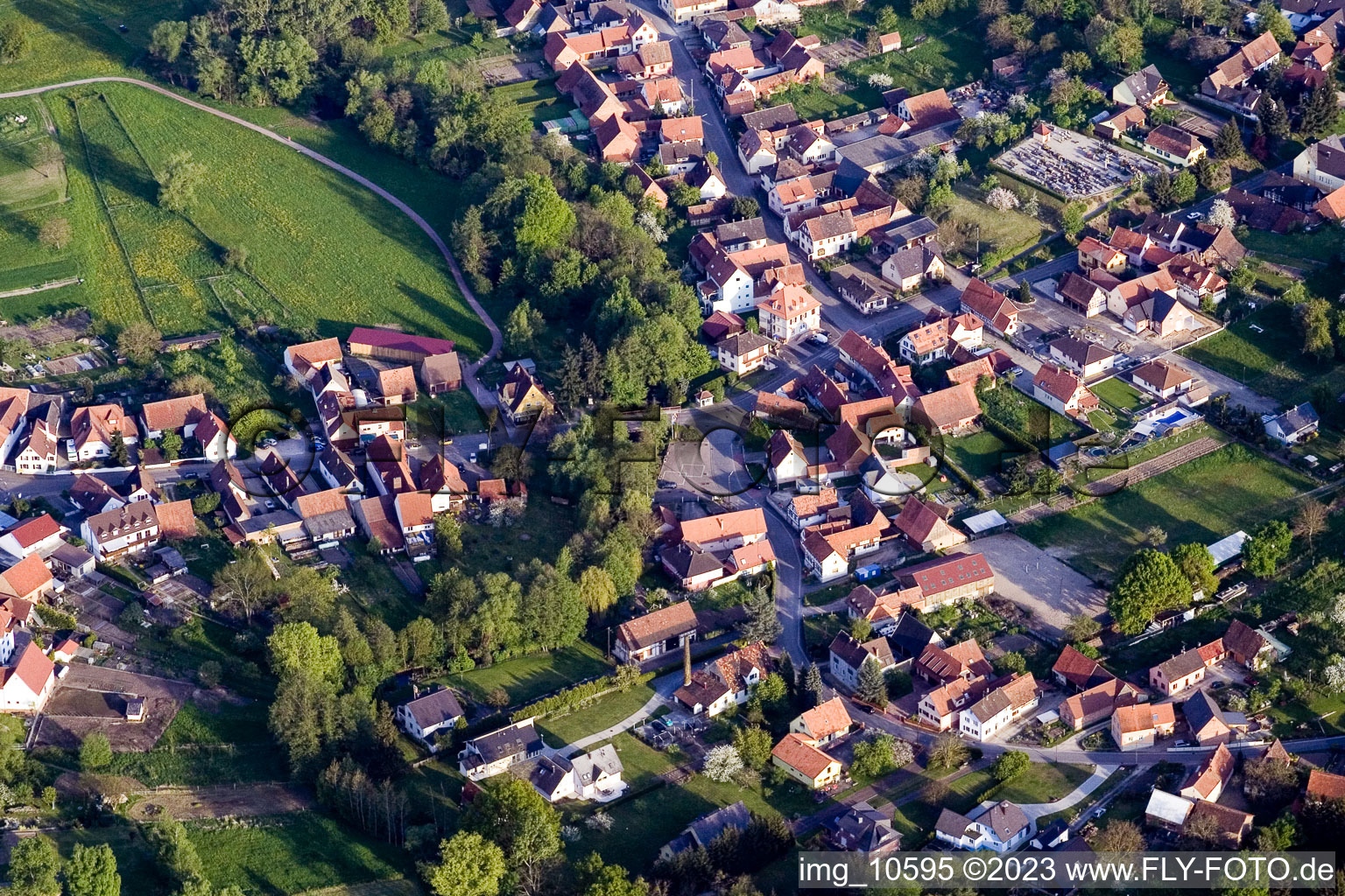 Luftbild von Scheibenhardt im Bundesland Bas-Rhin, Frankreich