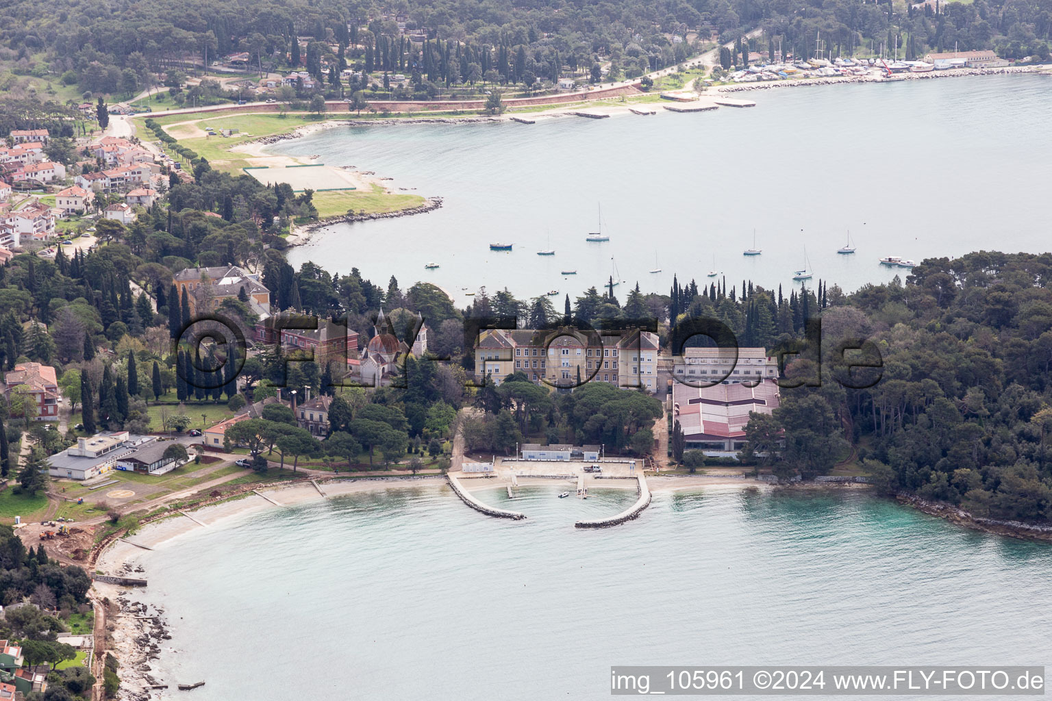 Rovinj im Bundesland Gespanschaft Istrien, Kroatien von oben