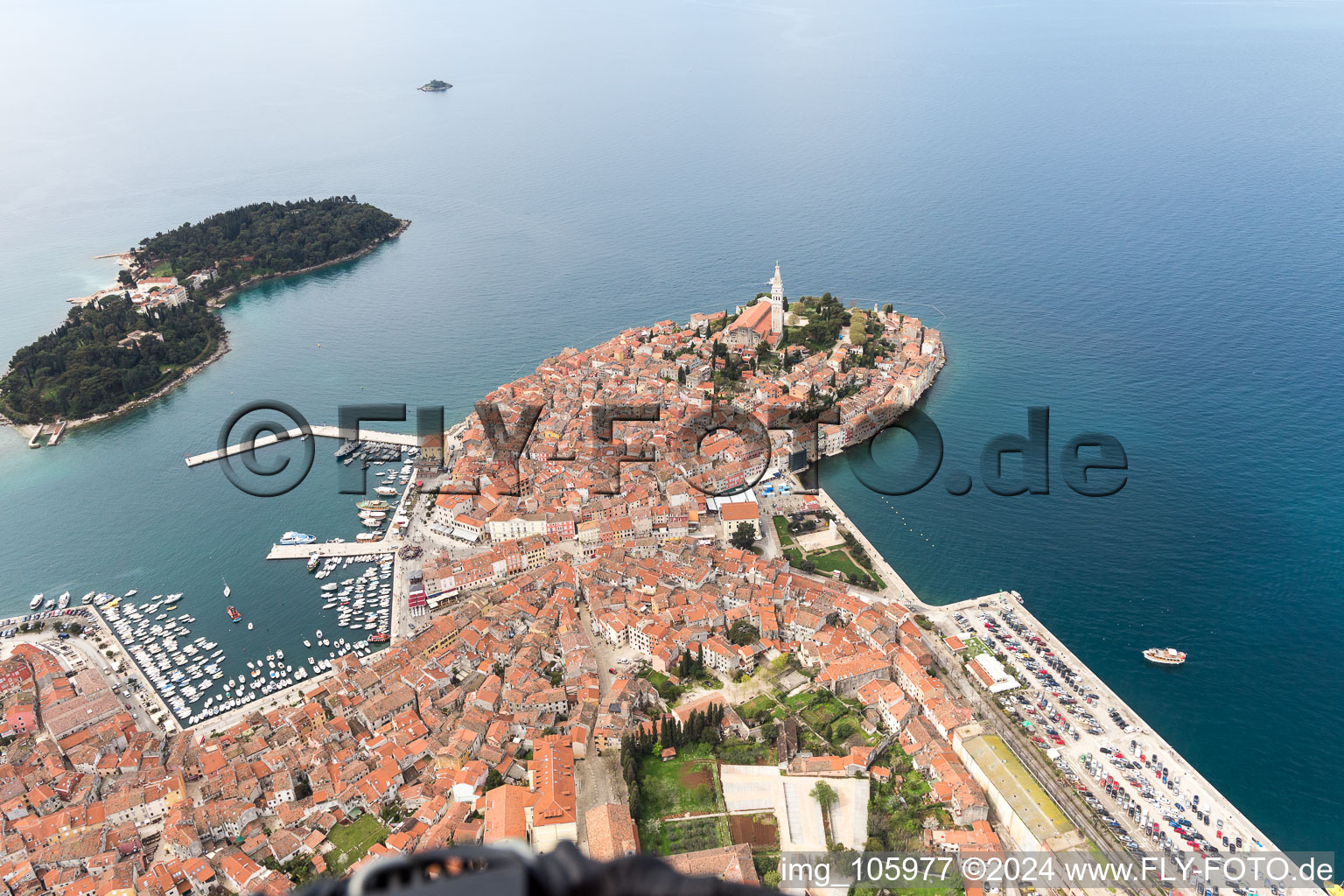 Luftaufnahme von Rovinj im Bundesland Istria, Kroatien