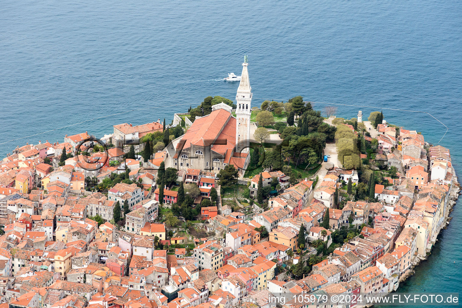 Rovinj im Bundesland Istria, Kroatien von oben