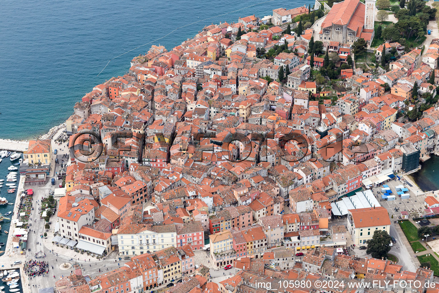 Rovinj im Bundesland Istria, Kroatien aus der Luft