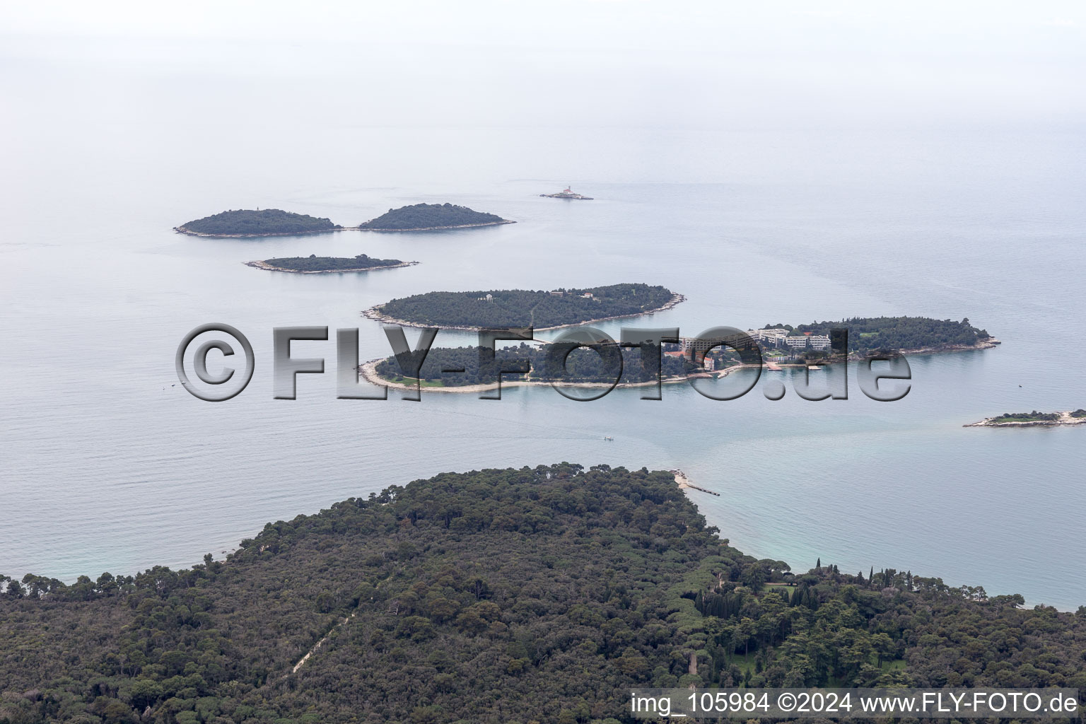 Rovinj im Bundesland Istria, Kroatien aus der Vogelperspektive