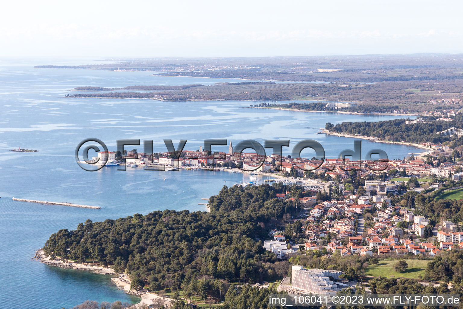 Luftbild von Plava Laguna im Bundesland Istria, Kroatien