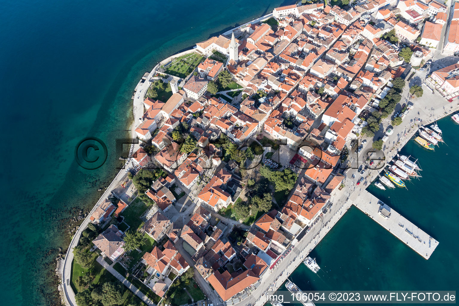 Luftaufnahme von Poreč im Bundesland Istria, Kroatien