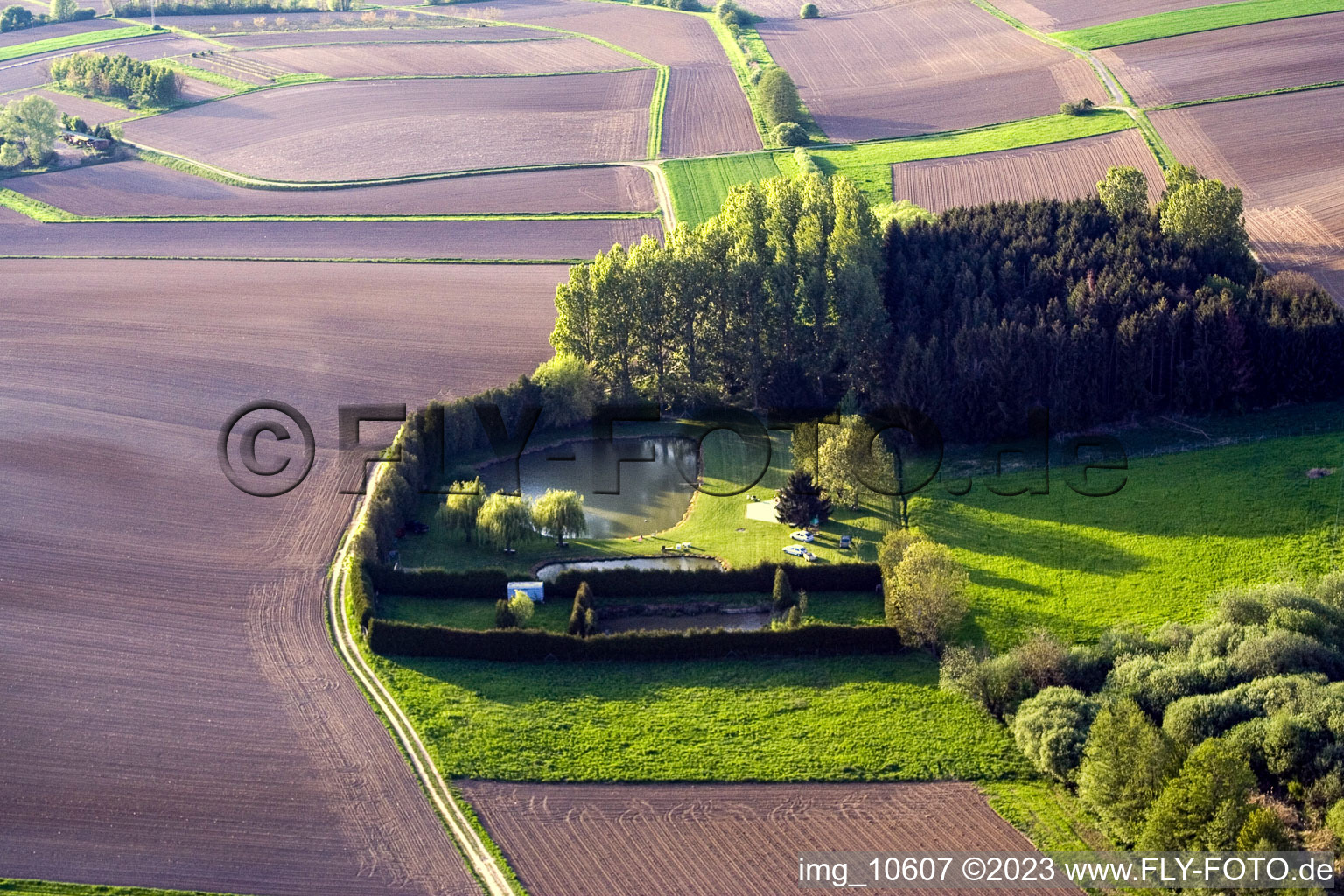 Luftaufnahme von Siegen im Bundesland Bas-Rhin, Frankreich