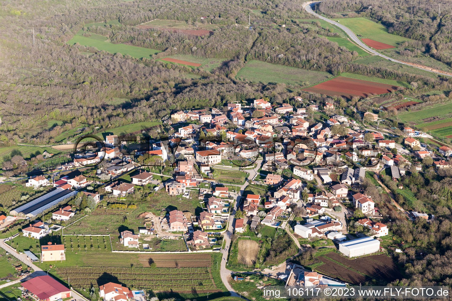 Luftbild von Nova Vas im Bundesland Istria, Kroatien