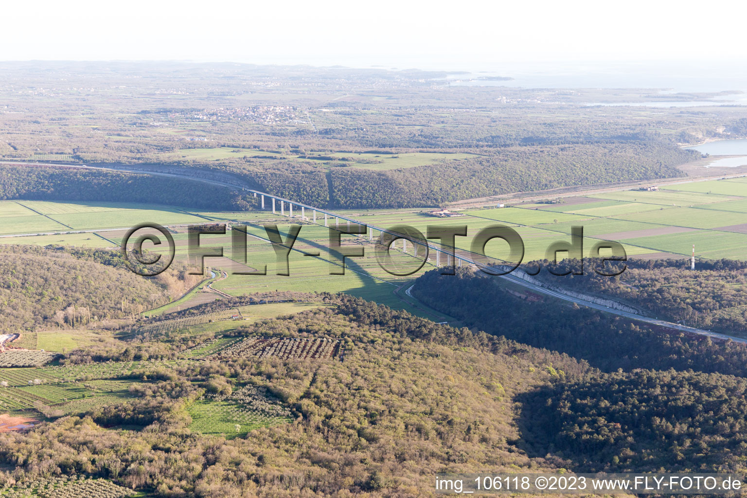 Luftaufnahme von Nova Vas im Bundesland Istria, Kroatien
