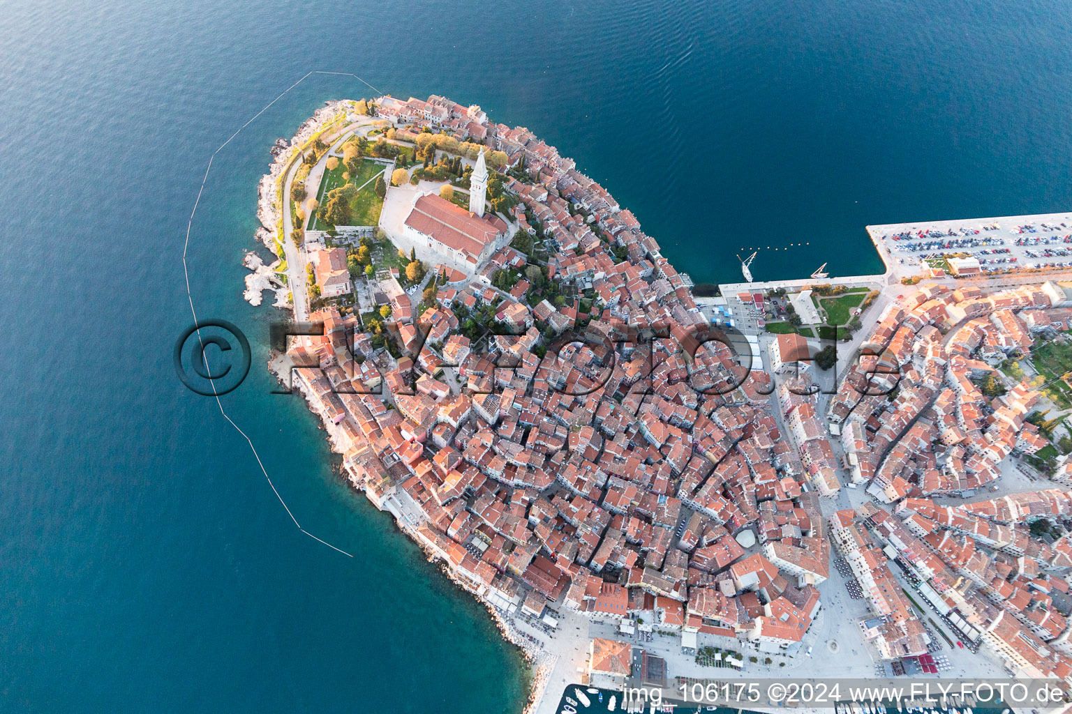 Luftbild von Rovinj im Bundesland Istria, Kroatien