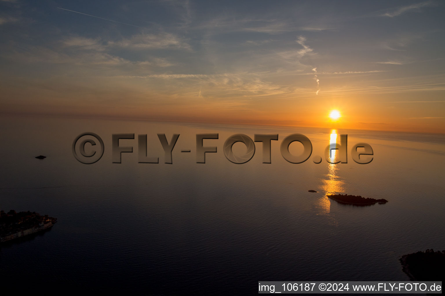 Rovinj im Bundesland Istria, Kroatien von einer Drohne aus