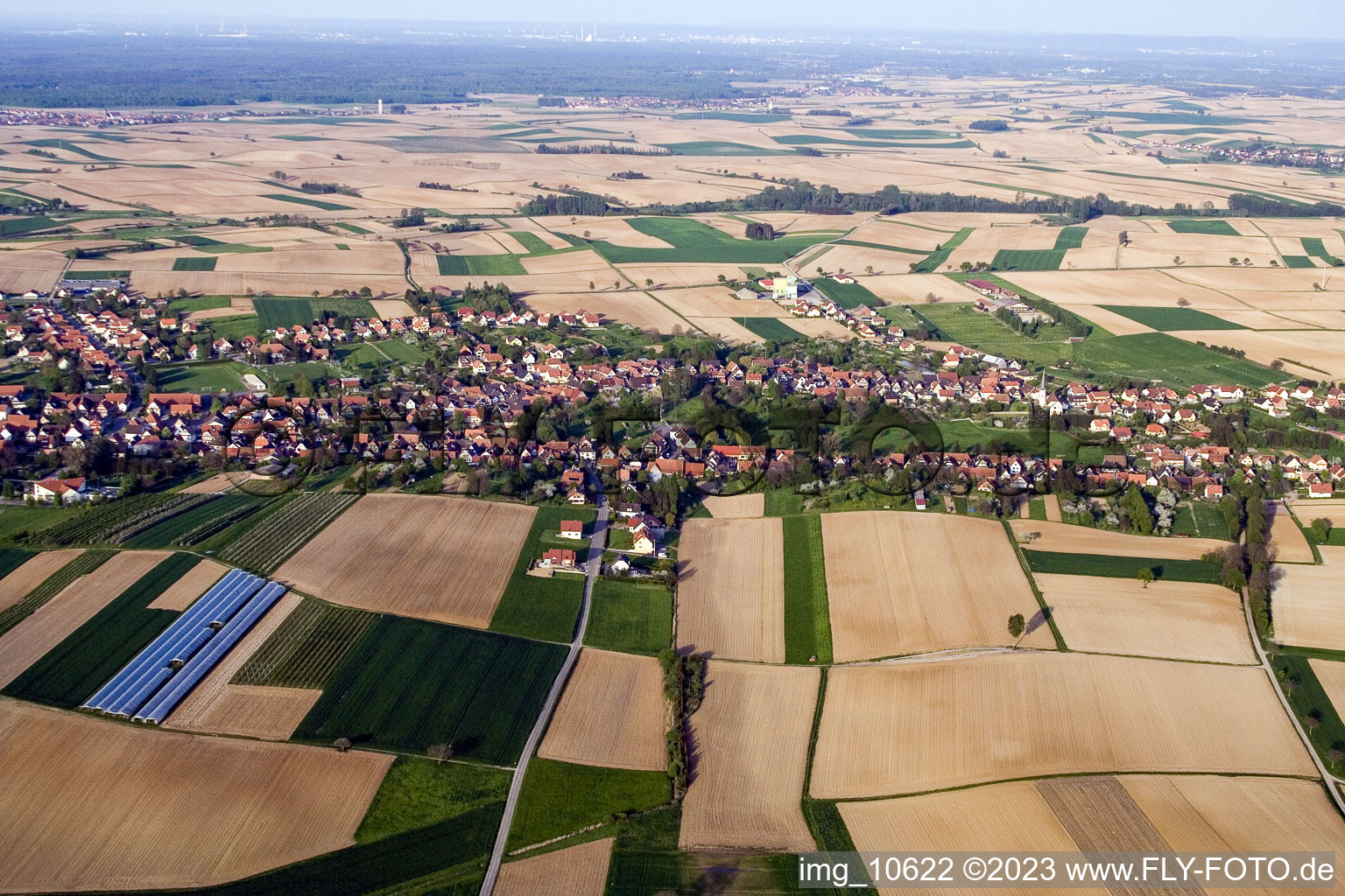 Seebach im Bundesland Bas-Rhin, Frankreich aus der Luft betrachtet