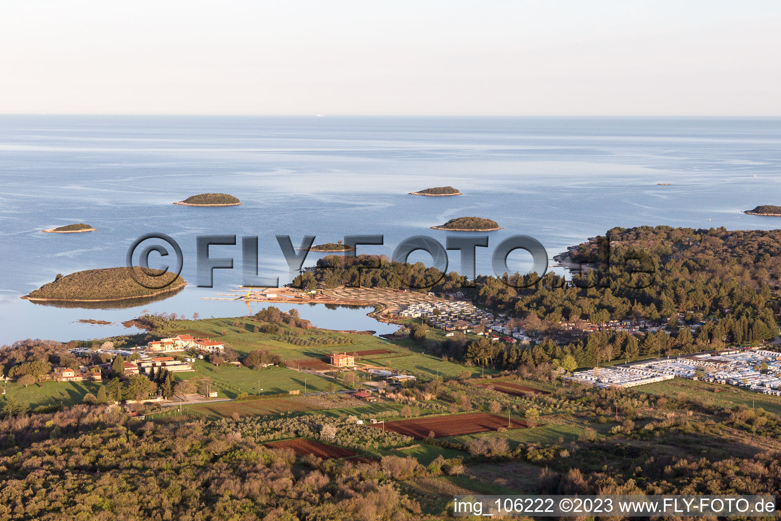 Stancija Valkanela im Bundesland Istria, Kroatien aus der Luft betrachtet