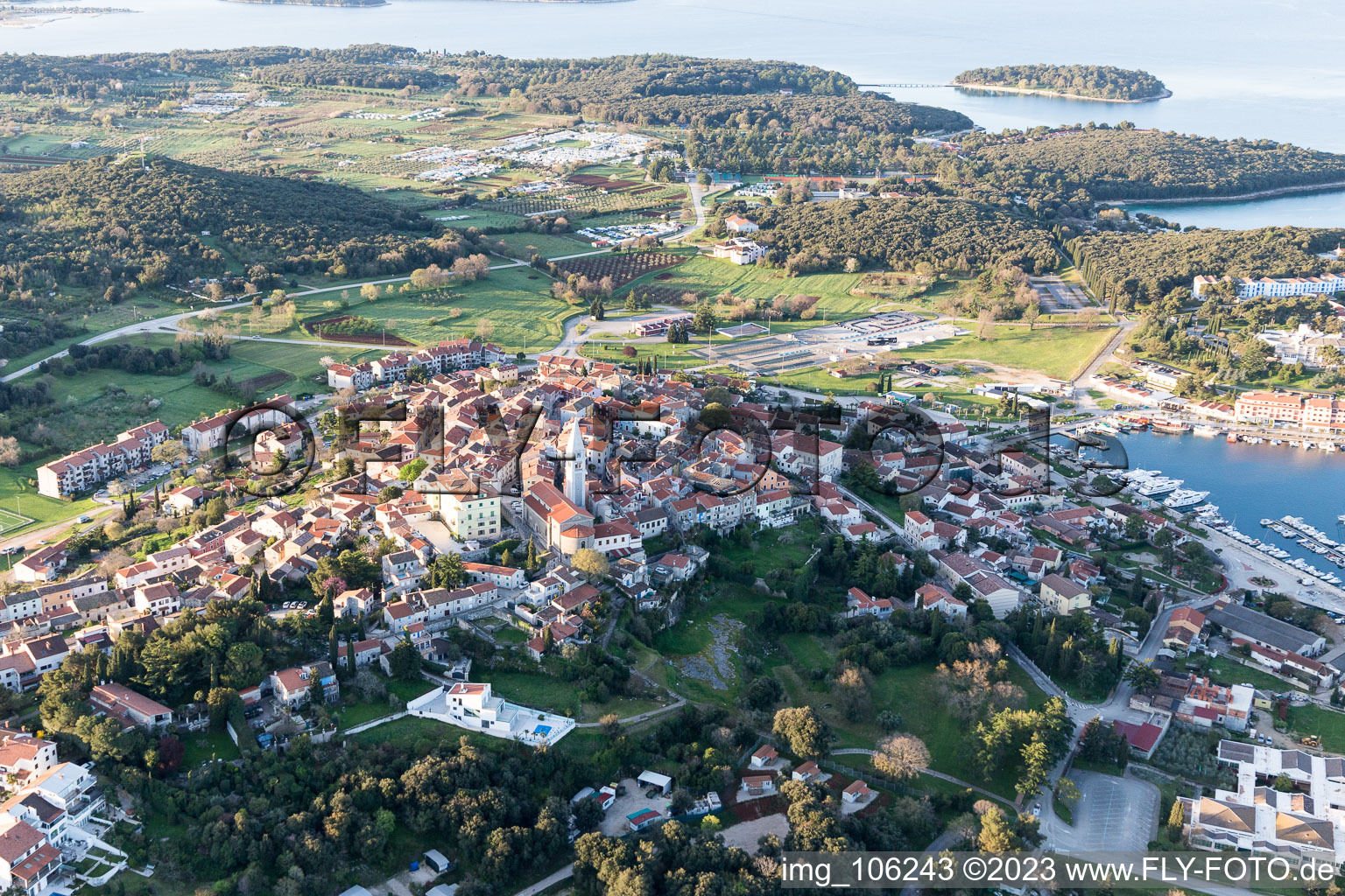 Stancija Valkanela im Bundesland Istria, Kroatien von einer Drohne aus