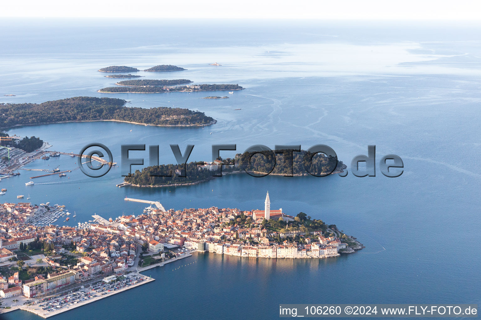 Luftbild von Rovinj im Bundesland Istria, Kroatien