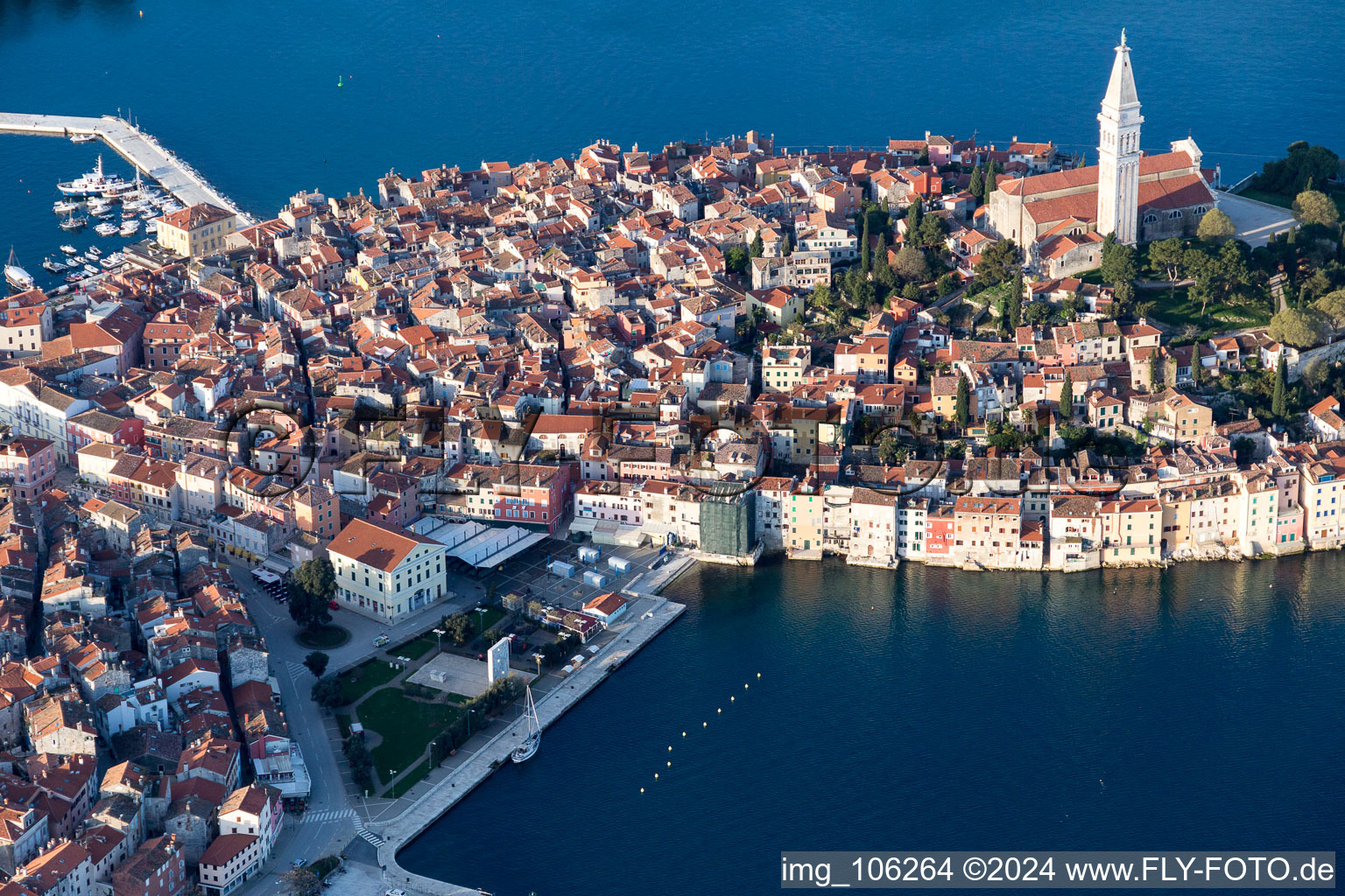 Rovinj im Bundesland Istria, Kroatien aus der Luft