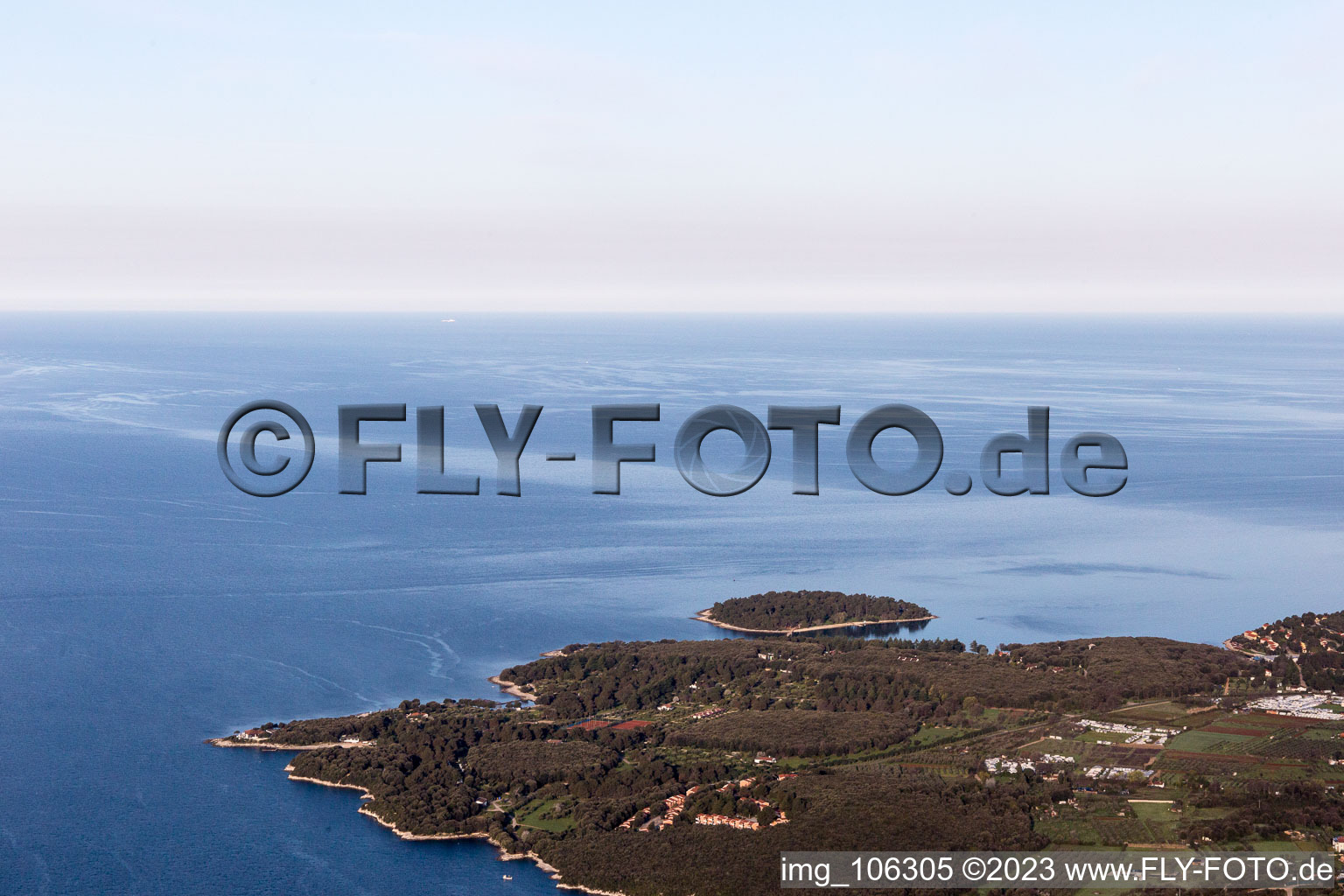 Drohnenbild von Vrsar im Bundesland Istria, Kroatien