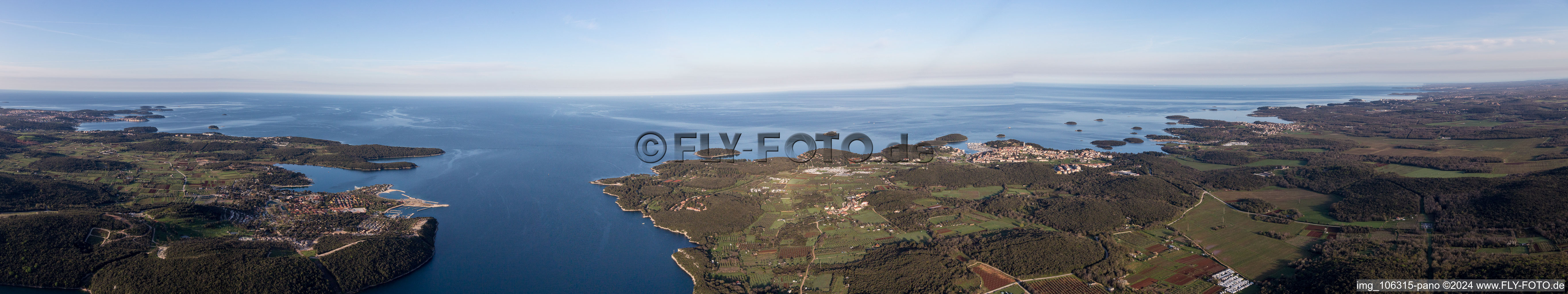 Luftbild von Panorama in Vrsar im Bundesland Istria, Kroatien